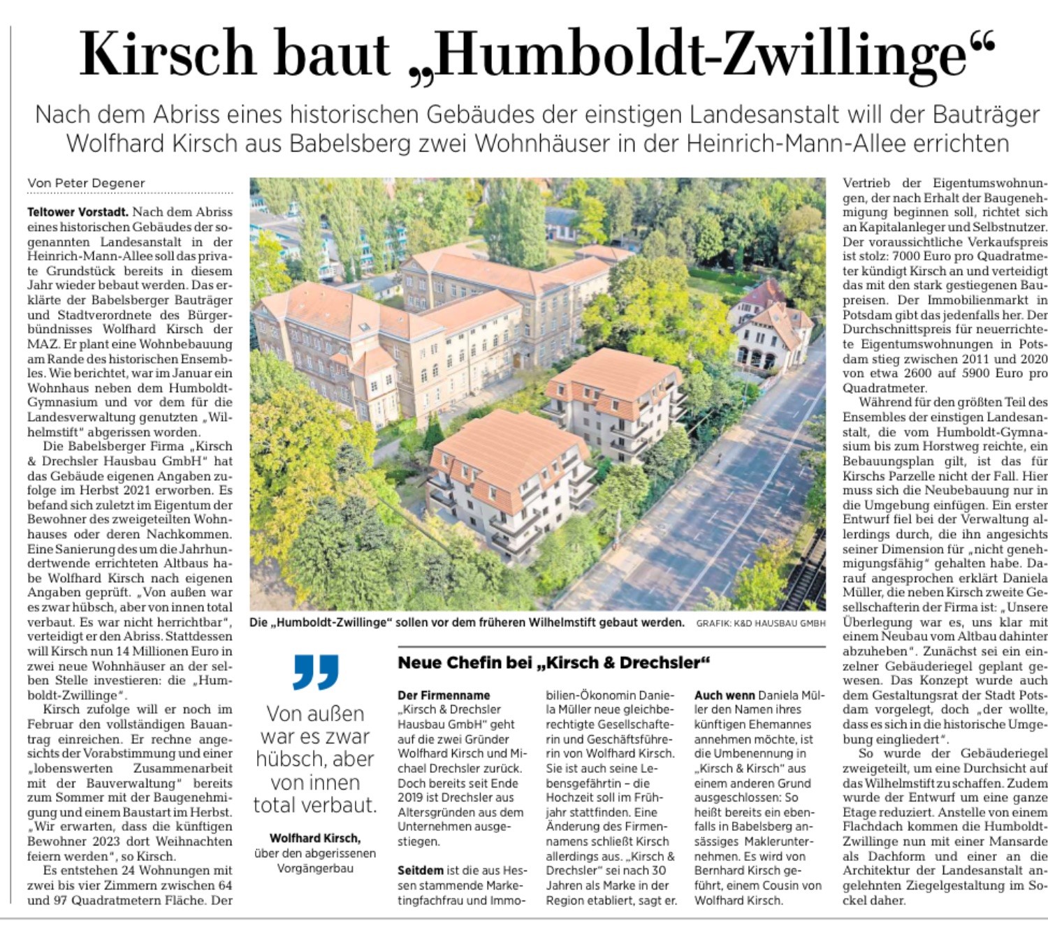 Unser neues Projekt in der Teltower Vorstadt