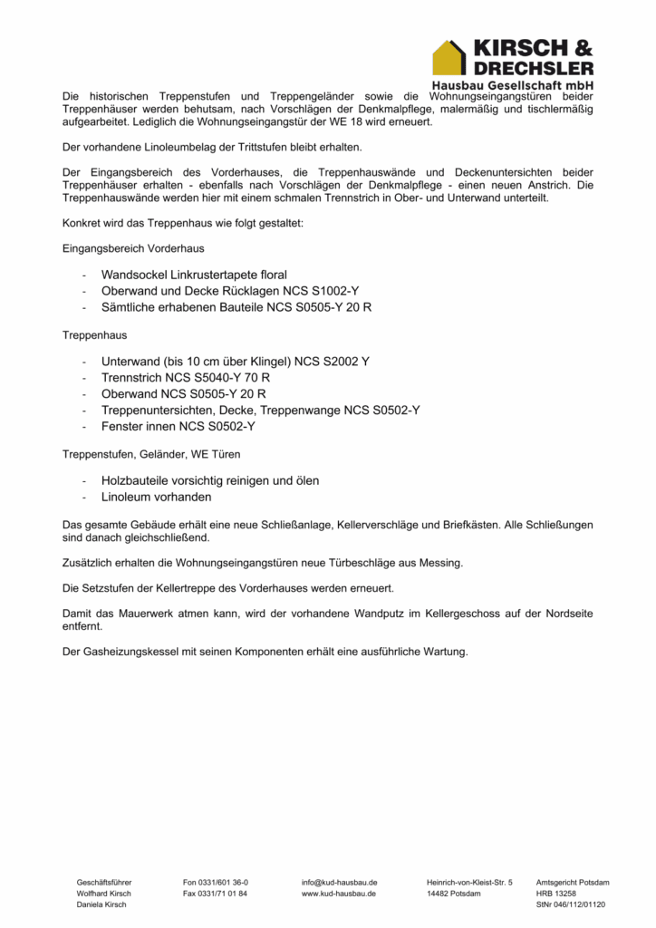 Baubeschreibung Seite 2