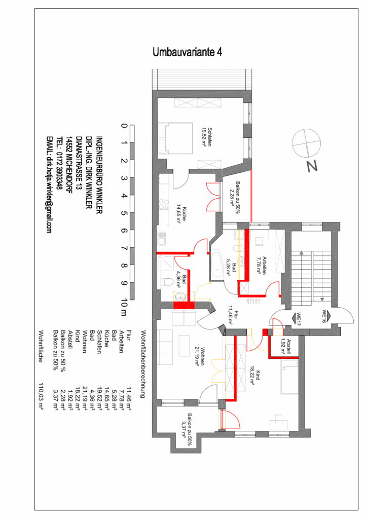 Umbauvariante 4 vermaßt